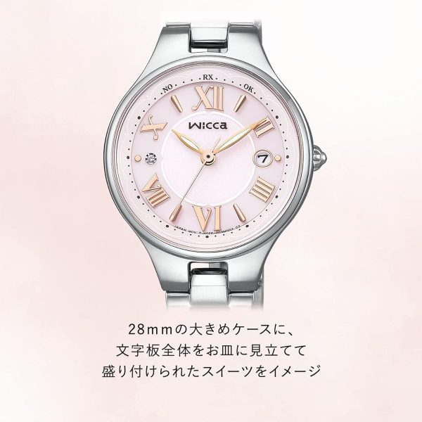 [Citizen] Wicca Solar Radio Waterproof Pink Date Simple Adjust KS1-813-91 Women s Silver Sale - Image 3