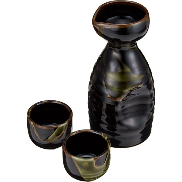 Tenmoku olivé Sink No. 2 Clove & Raise Set of 2 Glass Pottery Mino Burn Hot on Sale