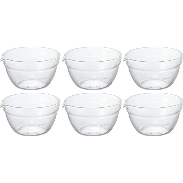HARIO KB-20-BK Heat Resistant Glass, Single Mouth Bowl, 6.8 fl oz (200 ml), Set of 6, Clear on Sale
