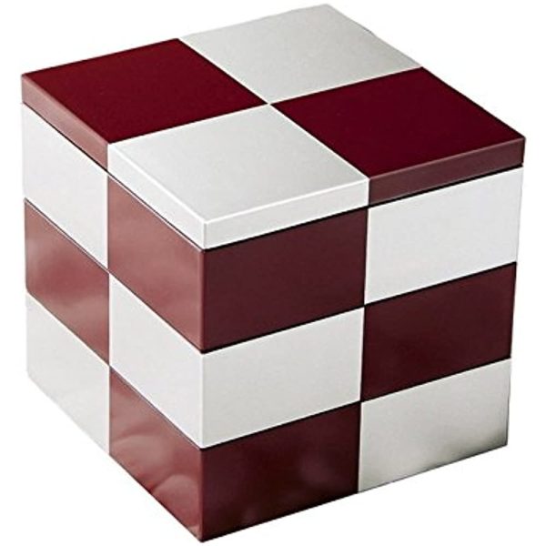 Kitai Lacquerware Shop Kaze-ya Style Checkered 5.0 Triple Layer Silver Vermil (A) KZ2320A Cheap - Image 2