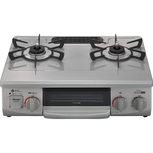 Rinnai KG35NGRL LP Cooktop, For Propane Gas LPG, Width: Approx. 22.0 inches (56 cm), Single-Sided Grill, Left High Flame Power, Sky Gray For Discount