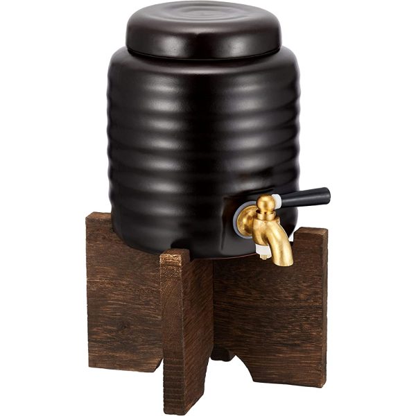 Pearl Metal L-795 Waraku Shochu Server (Small) 3.2 gal (1.0 L), Black, Width 5.9 x Depth 7.1 x Height 9.4 inches (150 x 180 x 240 Fashion